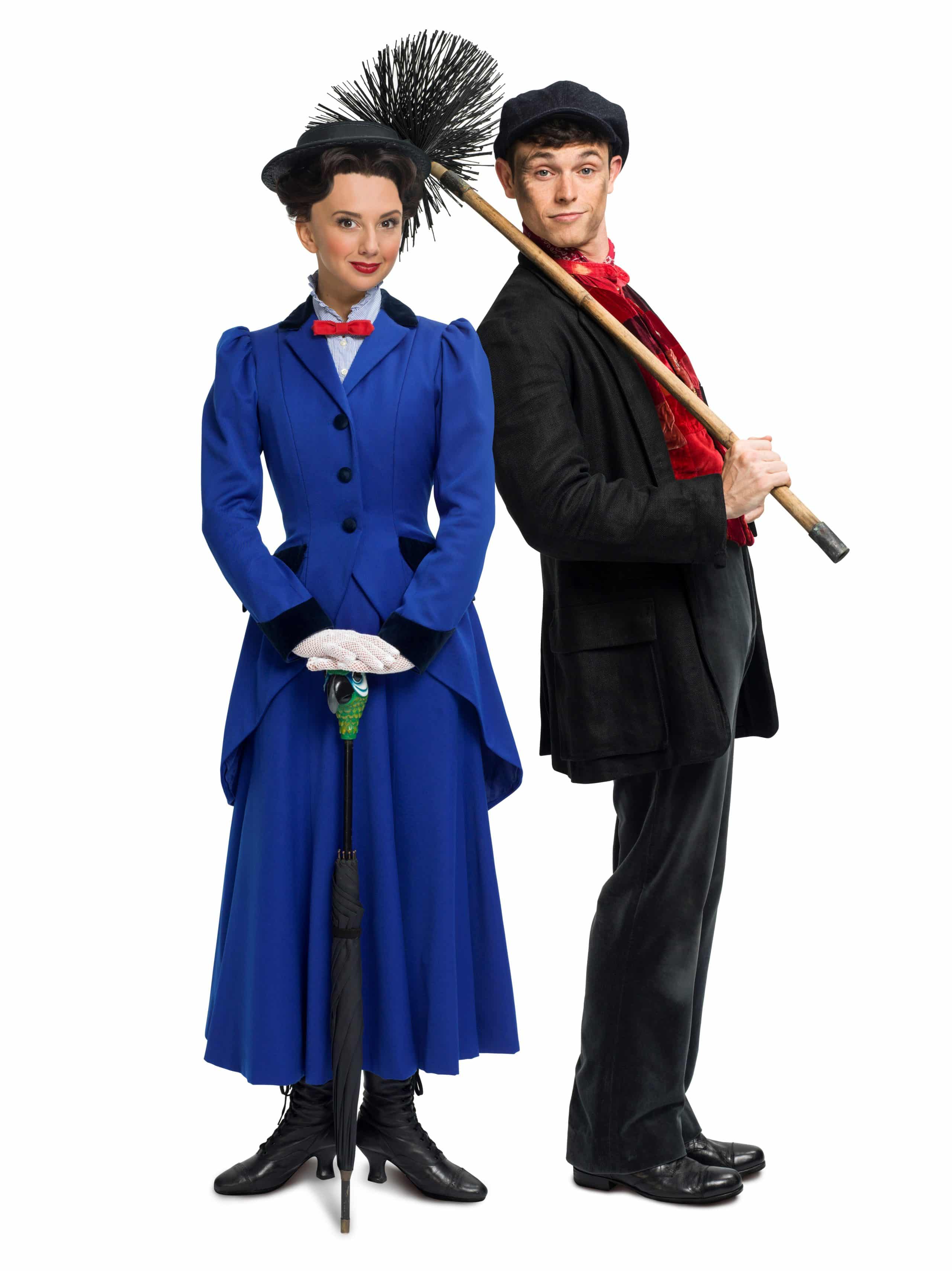 Zizi Strallen as Mary Poppins and Charlie Stemp as Bert. Photo credit Seamus Ryan